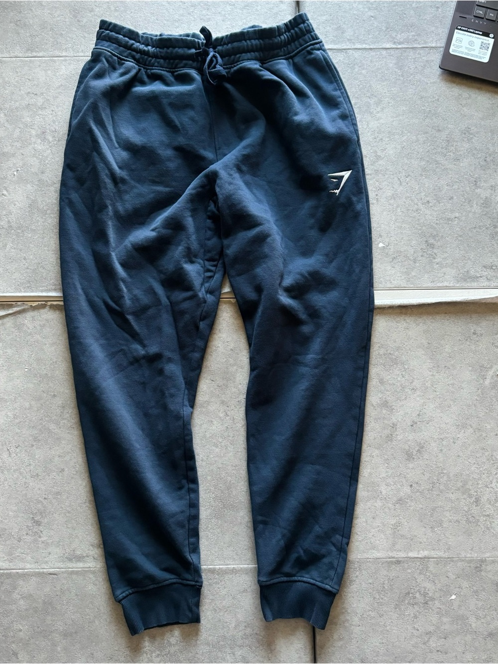 Navy blue gymshark crest joggers
